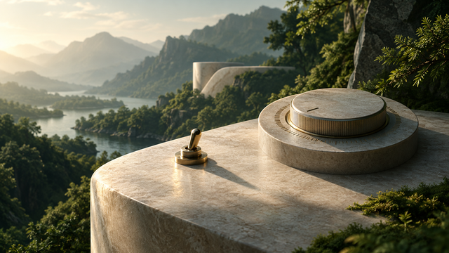 Illustration: A single small brass switch resting on a smooth stone ledge beside a larger, slower dial in soft morning light, suggesting a quick decision next to heavier machinery.